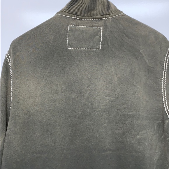 TRUE RELIGION Olive Dye Collar Zip Jersey Sweater - Picture 7 of 8